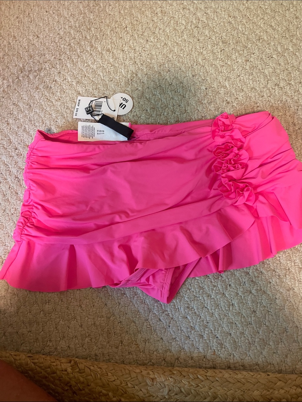 La Blanca Hot Pink Ruffle Swim Skirt